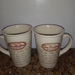 2 Tim Hortons Always Fresh, Beige Tims Mugs Limited Edition